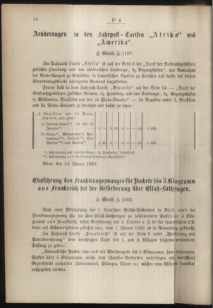 Post- und Telegraphen-Verordnungsblatt für das Verwaltungsgebiet des K.-K. Handelsministeriums 18860118 Seite: 2