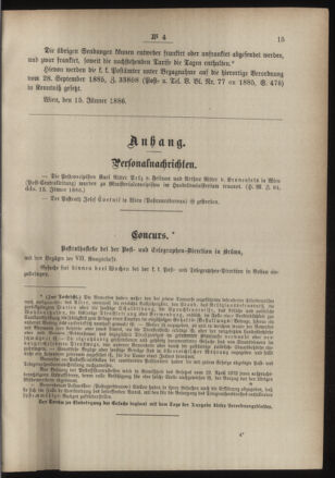 Post- und Telegraphen-Verordnungsblatt für das Verwaltungsgebiet des K.-K. Handelsministeriums 18860118 Seite: 3