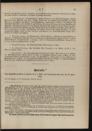 Post- und Telegraphen-Verordnungsblatt für das Verwaltungsgebiet des K.-K. Handelsministeriums 18860128 Seite: 3