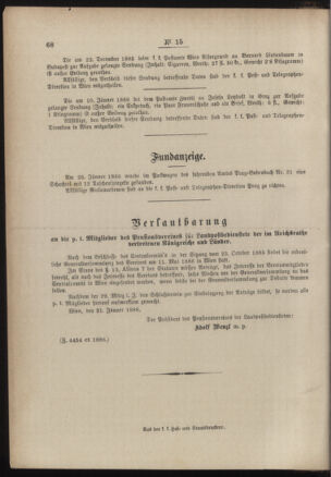 Post- und Telegraphen-Verordnungsblatt für das Verwaltungsgebiet des K.-K. Handelsministeriums 18860213 Seite: 4