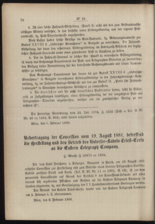 Post- und Telegraphen-Verordnungsblatt für das Verwaltungsgebiet des K.-K. Handelsministeriums 18860217 Seite: 2