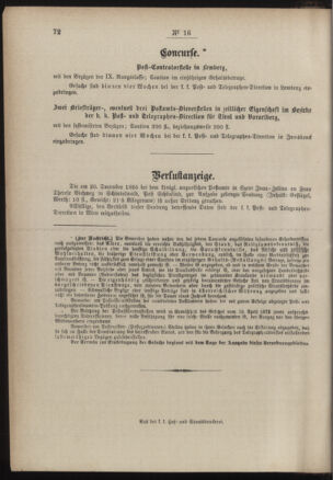 Post- und Telegraphen-Verordnungsblatt für das Verwaltungsgebiet des K.-K. Handelsministeriums 18860217 Seite: 4