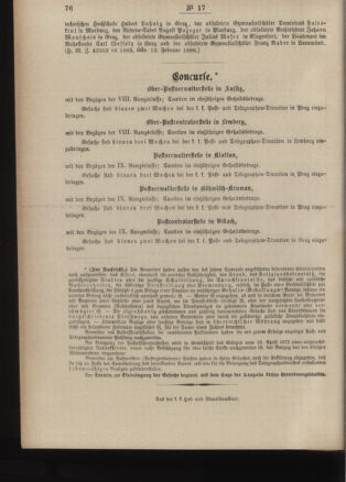 Post- und Telegraphen-Verordnungsblatt für das Verwaltungsgebiet des K.-K. Handelsministeriums 18860220 Seite: 4