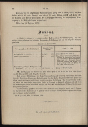 Post- und Telegraphen-Verordnungsblatt für das Verwaltungsgebiet des K.-K. Handelsministeriums 18860228 Seite: 4