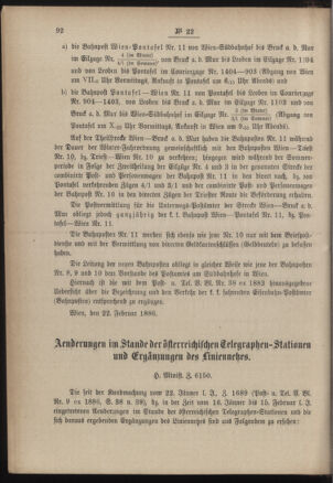 Post- und Telegraphen-Verordnungsblatt für das Verwaltungsgebiet des K.-K. Handelsministeriums 18860302 Seite: 2