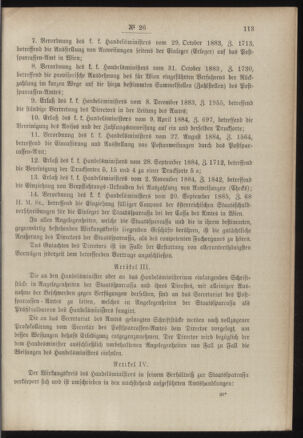 Post- und Telegraphen-Verordnungsblatt für das Verwaltungsgebiet des K.-K. Handelsministeriums 18860316 Seite: 3