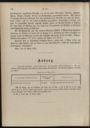 Post- und Telegraphen-Verordnungsblatt für das Verwaltungsgebiet des K.-K. Handelsministeriums 18860325 Seite: 2