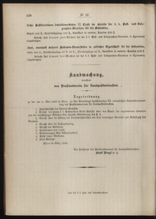 Post- und Telegraphen-Verordnungsblatt für das Verwaltungsgebiet des K.-K. Handelsministeriums 18860325 Seite: 4