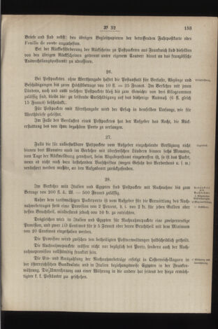 Post- und Telegraphen-Verordnungsblatt für das Verwaltungsgebiet des K.-K. Handelsministeriums 18860327 Seite: 15