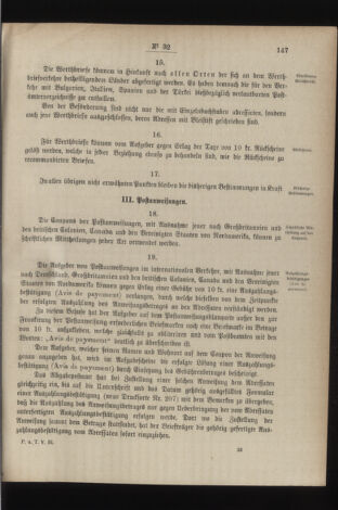 Post- und Telegraphen-Verordnungsblatt für das Verwaltungsgebiet des K.-K. Handelsministeriums 18860327 Seite: 9