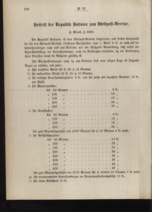 Post- und Telegraphen-Verordnungsblatt für das Verwaltungsgebiet des K.-K. Handelsministeriums 18860329 Seite: 2