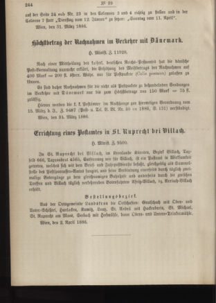 Post- und Telegraphen-Verordnungsblatt für das Verwaltungsgebiet des K.-K. Handelsministeriums 18860408 Seite: 2