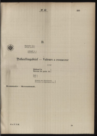 Post- und Telegraphen-Verordnungsblatt für das Verwaltungsgebiet des K.-K. Handelsministeriums 18860420 Seite: 9