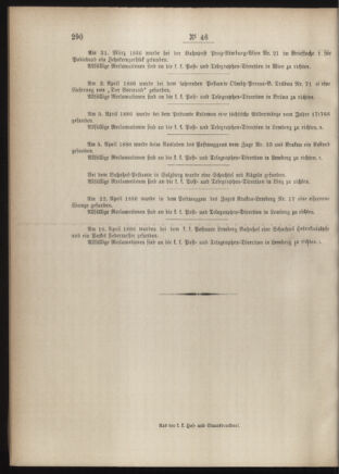 Post- und Telegraphen-Verordnungsblatt für das Verwaltungsgebiet des K.-K. Handelsministeriums 18860429 Seite: 6