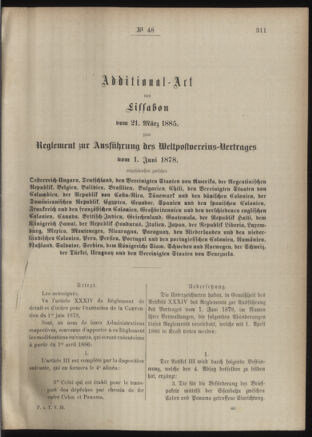 Post- und Telegraphen-Verordnungsblatt für das Verwaltungsgebiet des K.-K. Handelsministeriums 18860504 Seite: 17