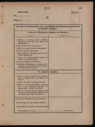 Post- und Telegraphen-Verordnungsblatt für das Verwaltungsgebiet des K.-K. Handelsministeriums 18860504 Seite: 41