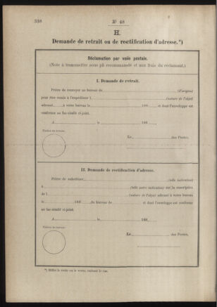 Post- und Telegraphen-Verordnungsblatt für das Verwaltungsgebiet des K.-K. Handelsministeriums 18860504 Seite: 44