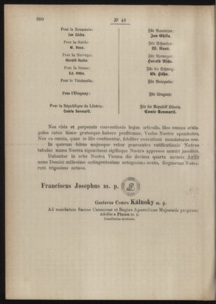 Post- und Telegraphen-Verordnungsblatt für das Verwaltungsgebiet des K.-K. Handelsministeriums 18860504 Seite: 96