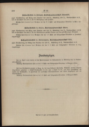 Post- und Telegraphen-Verordnungsblatt für das Verwaltungsgebiet des K.-K. Handelsministeriums 18860525 Seite: 4