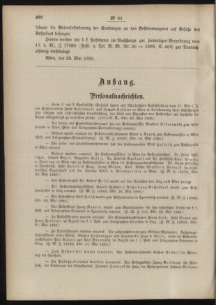 Post- und Telegraphen-Verordnungsblatt für das Verwaltungsgebiet des K.-K. Handelsministeriums 18860605 Seite: 2