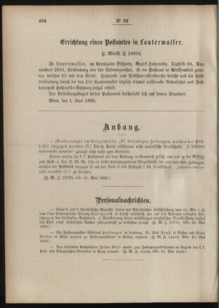 Post- und Telegraphen-Verordnungsblatt für das Verwaltungsgebiet des K.-K. Handelsministeriums 18860608 Seite: 2