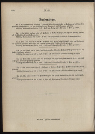 Post- und Telegraphen-Verordnungsblatt für das Verwaltungsgebiet des K.-K. Handelsministeriums 18860608 Seite: 4