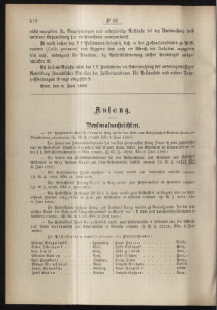 Post- und Telegraphen-Verordnungsblatt für das Verwaltungsgebiet des K.-K. Handelsministeriums 18860620 Seite: 2