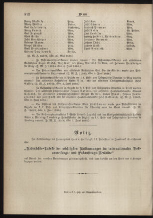 Post- und Telegraphen-Verordnungsblatt für das Verwaltungsgebiet des K.-K. Handelsministeriums 18860620 Seite: 4