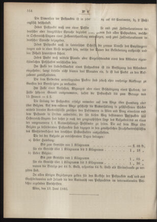 Post- und Telegraphen-Verordnungsblatt für das Verwaltungsgebiet des K.-K. Handelsministeriums 18860622 Seite: 2