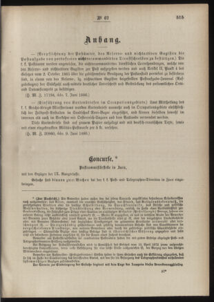 Post- und Telegraphen-Verordnungsblatt für das Verwaltungsgebiet des K.-K. Handelsministeriums 18860622 Seite: 3