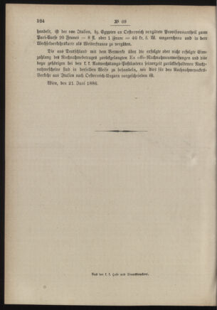 Post- und Telegraphen-Verordnungsblatt für das Verwaltungsgebiet des K.-K. Handelsministeriums 18860626 Seite: 4