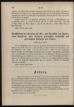 Post- und Telegraphen-Verordnungsblatt für das Verwaltungsgebiet des K.-K. Handelsministeriums 18860704 Seite: 2