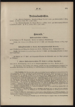 Post- und Telegraphen-Verordnungsblatt für das Verwaltungsgebiet des K.-K. Handelsministeriums 18860716 Seite: 7