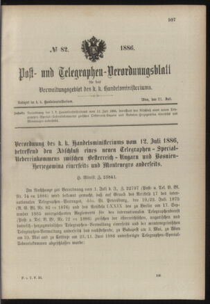 Post- und Telegraphen-Verordnungsblatt für das Verwaltungsgebiet des K.-K. Handelsministeriums