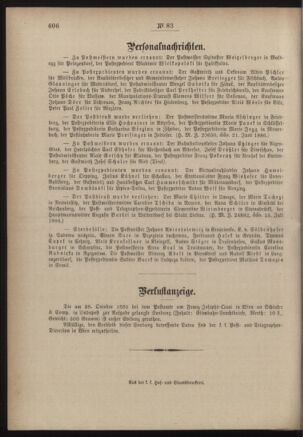 Post- und Telegraphen-Verordnungsblatt für das Verwaltungsgebiet des K.-K. Handelsministeriums 18860722 Seite: 4