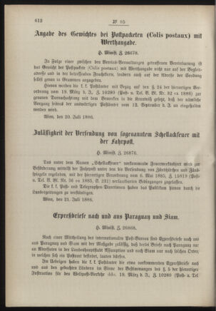 Post- und Telegraphen-Verordnungsblatt für das Verwaltungsgebiet des K.-K. Handelsministeriums 18860804 Seite: 2