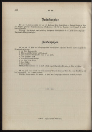 Post- und Telegraphen-Verordnungsblatt für das Verwaltungsgebiet des K.-K. Handelsministeriums 18860806 Seite: 4