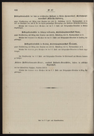 Post- und Telegraphen-Verordnungsblatt für das Verwaltungsgebiet des K.-K. Handelsministeriums 18860808 Seite: 4