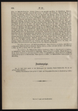 Post- und Telegraphen-Verordnungsblatt für das Verwaltungsgebiet des K.-K. Handelsministeriums 18860812 Seite: 4