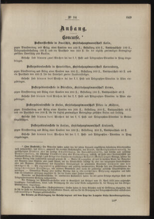 Post- und Telegraphen-Verordnungsblatt für das Verwaltungsgebiet des K.-K. Handelsministeriums 18860824 Seite: 3