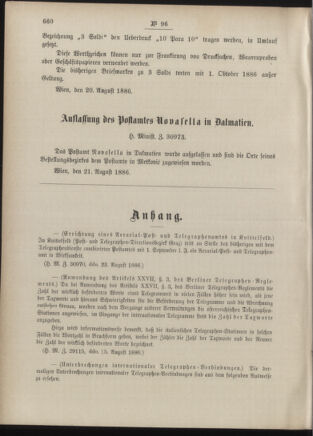 Post- und Telegraphen-Verordnungsblatt für das Verwaltungsgebiet des K.-K. Handelsministeriums 18860830 Seite: 6