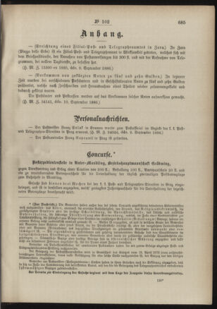 Post- und Telegraphen-Verordnungsblatt für das Verwaltungsgebiet des K.-K. Handelsministeriums 18860921 Seite: 3