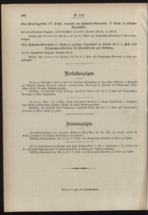 Post- und Telegraphen-Verordnungsblatt für das Verwaltungsgebiet des K.-K. Handelsministeriums 18860921 Seite: 4