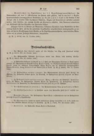 Post- und Telegraphen-Verordnungsblatt für das Verwaltungsgebiet des K.-K. Handelsministeriums 18861103 Seite: 3