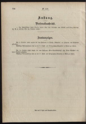 Post- und Telegraphen-Verordnungsblatt für das Verwaltungsgebiet des K.-K. Handelsministeriums 18861106 Seite: 4