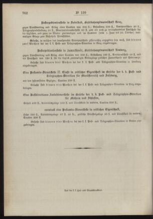 Post- und Telegraphen-Verordnungsblatt für das Verwaltungsgebiet des K.-K. Handelsministeriums 18861107 Seite: 4