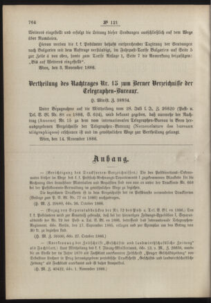 Post- und Telegraphen-Verordnungsblatt für das Verwaltungsgebiet des K.-K. Handelsministeriums 18861110 Seite: 2