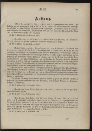 Post- und Telegraphen-Verordnungsblatt für das Verwaltungsgebiet des K.-K. Handelsministeriums 18861113 Seite: 3