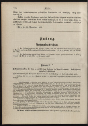 Post- und Telegraphen-Verordnungsblatt für das Verwaltungsgebiet des K.-K. Handelsministeriums 18861125 Seite: 2