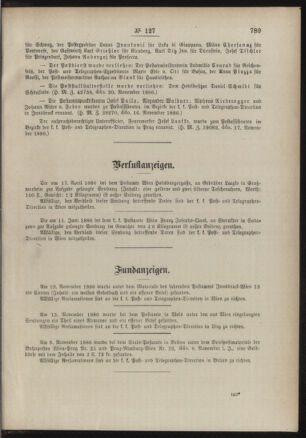 Post- und Telegraphen-Verordnungsblatt für das Verwaltungsgebiet des K.-K. Handelsministeriums 18861128 Seite: 3